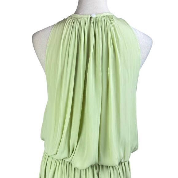 Ramy Brook Paris Light Green Sleeveless Halter Smocked Drop Waist Mini Dress - Picture 8 of 13